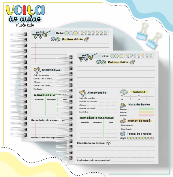 Agenda Rotina Diária do Bebê