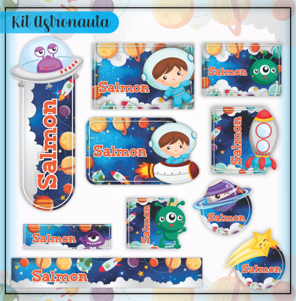 Etiquetas Escolar Personalizadas Astronauta