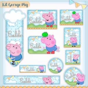 Etiquetas Escolares Personalizadas George pig
