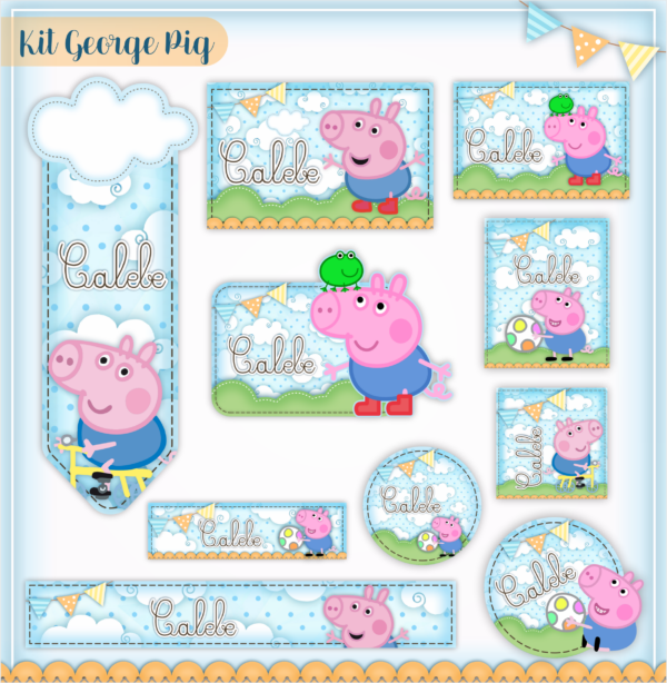 Etiquetas Escolares Personalizadas George pig
