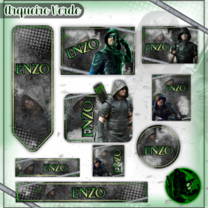 Etiquetas Escolares Personalizadas Arqueiro Verde